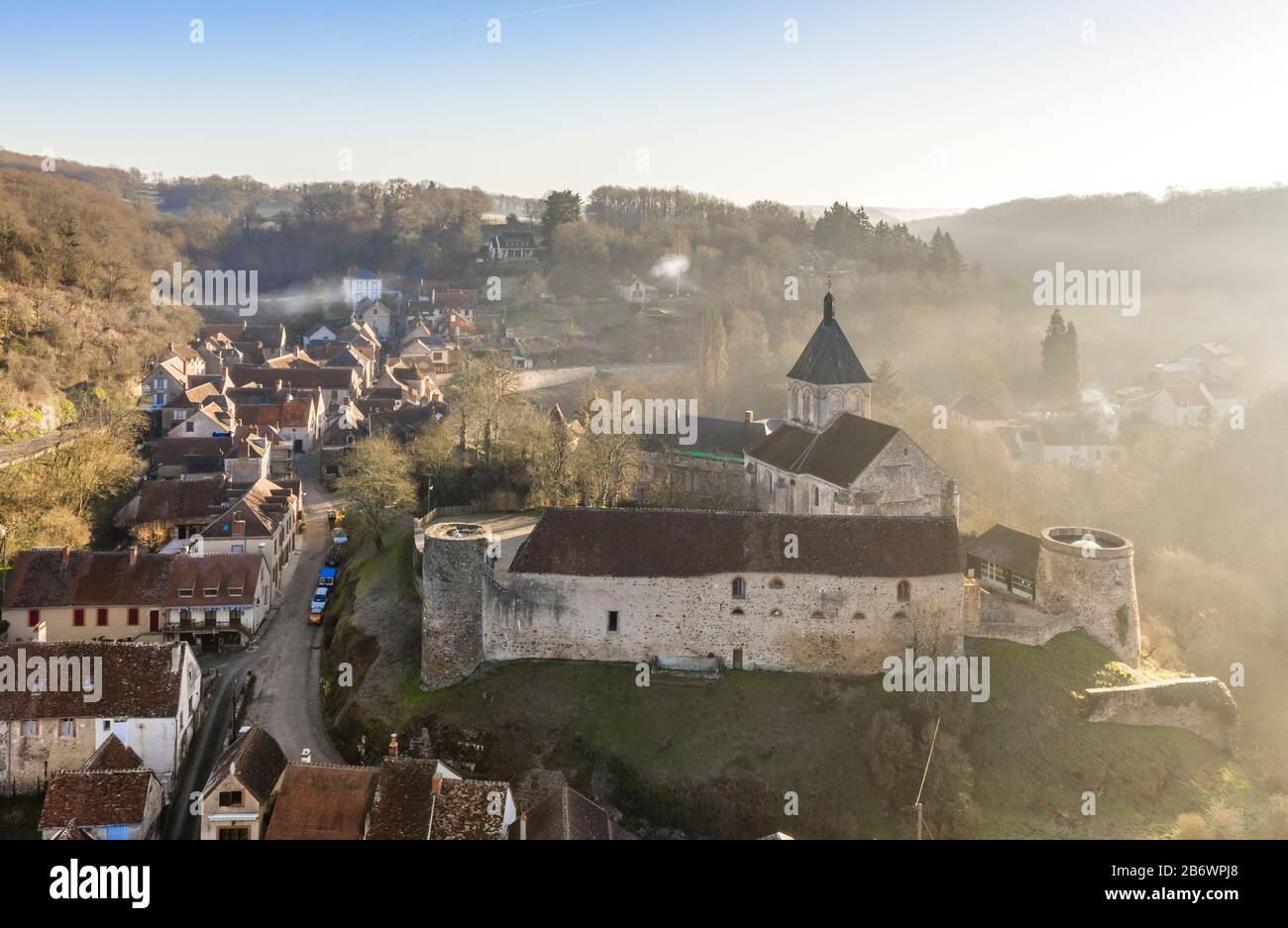 Frankreich, Indre, Berry, Creuse Valley, Gargilesse Dampierre, beschriftet Les Plus Beaux Villages de France (Die Schönsten Dörfer Frankreichs), General Stockfoto