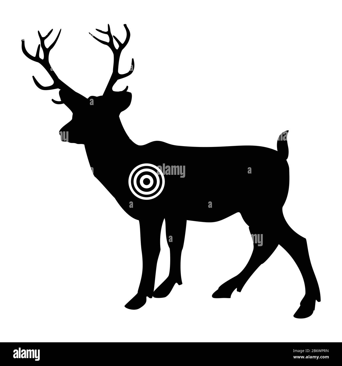 Schwarze Silhouette von Rotwildgewehr, die Ziel schießen und Zieltarger für Jäger anstreben Stock Vektor