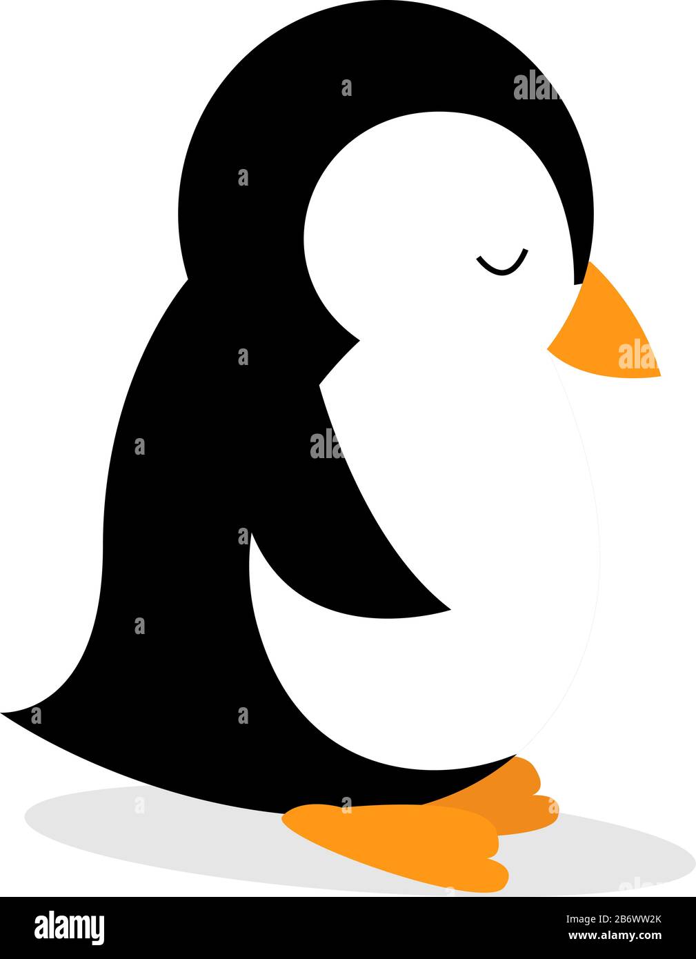 Traurig Pinguin, Illustration, Vektor auf weißem Hintergrund. Stock Vektor