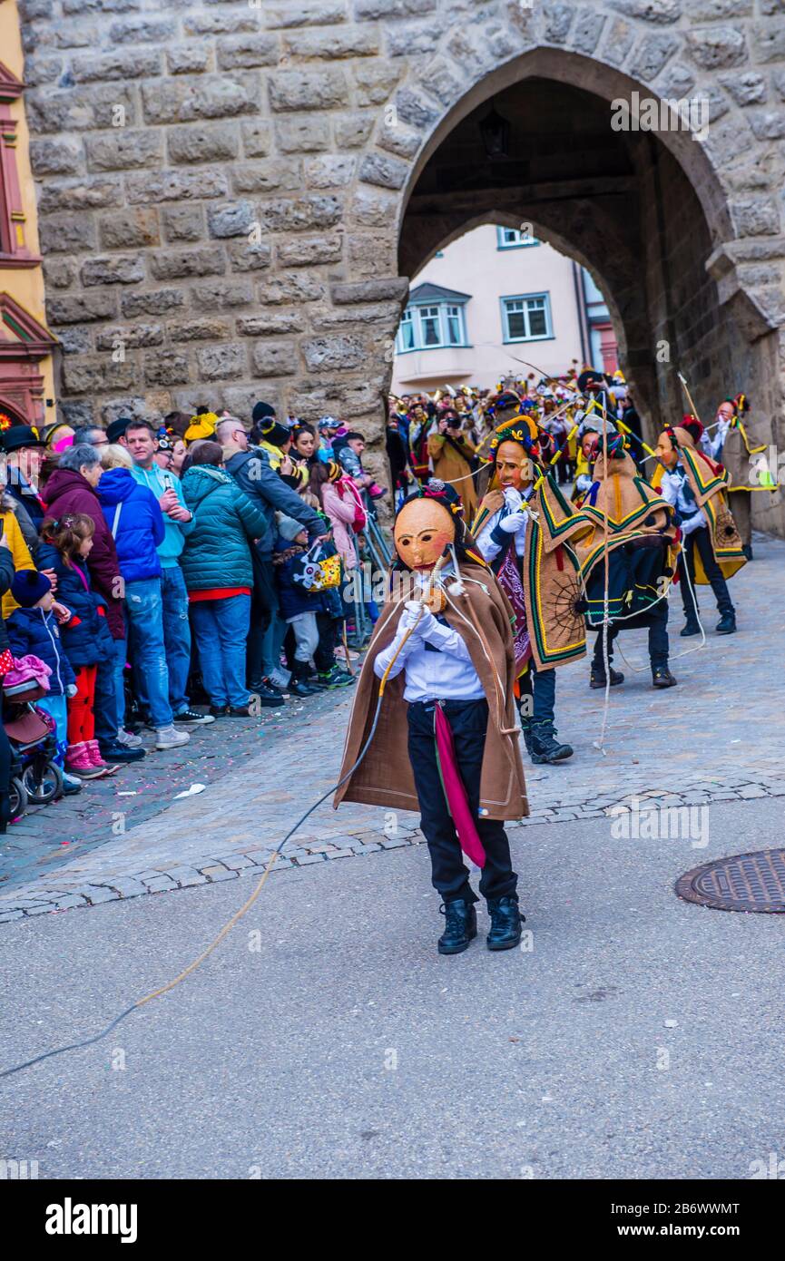 Teilnehmer am Rottweil Karneval in Rottweil Stockfoto