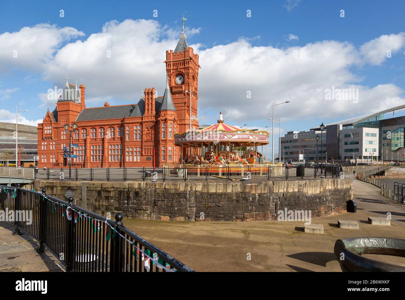 Pierhead-Gebäude von 1897 Architekt William Frame, Cardiff Railway Company, Cardiff Bay, Wales, Großbritannien - französisch-gotischer Renaissance-Stil Stockfoto