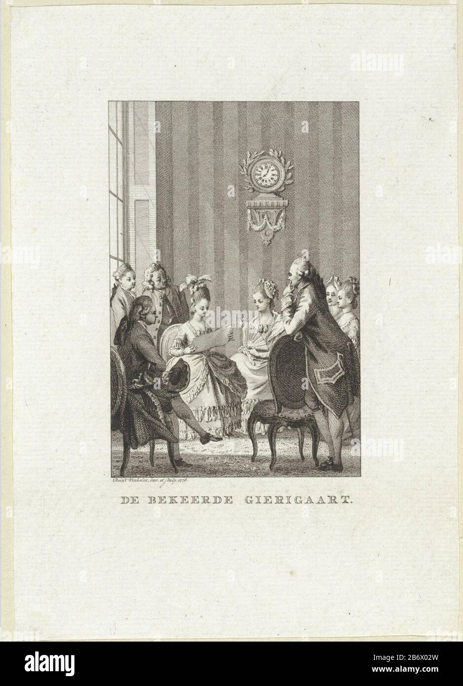 Jonge vrouw leest een klein gezelschap voor van een blad Junge Frau liest eine kleine Sammlung für einen Blattobjekttyp: Bild Artikelnummer: RP-P-ob-64.962Catalogusreferentie: Sammlung Rijksmuseum 2 (2) Hinweis: Staat ermittelt aus vorhandenen Drucken in Rijksprenkabinett / Marken: Sammlermarke, Verlegermarke: 240 Hersteller: Gestempelt Reinier Vinkeles (I) (denkmalgeschütztes Gebäude) Ort Herstellung: Amsterdam Datum: 297 Physikalische Merkmale: Ätzung und Engra-Material: Papiertechnik: Ätzung/Engra-Abmessungen (Druckverfahren): Blatt: H 206 mm × W 146 mmToelichtingDeze prin Stockfoto