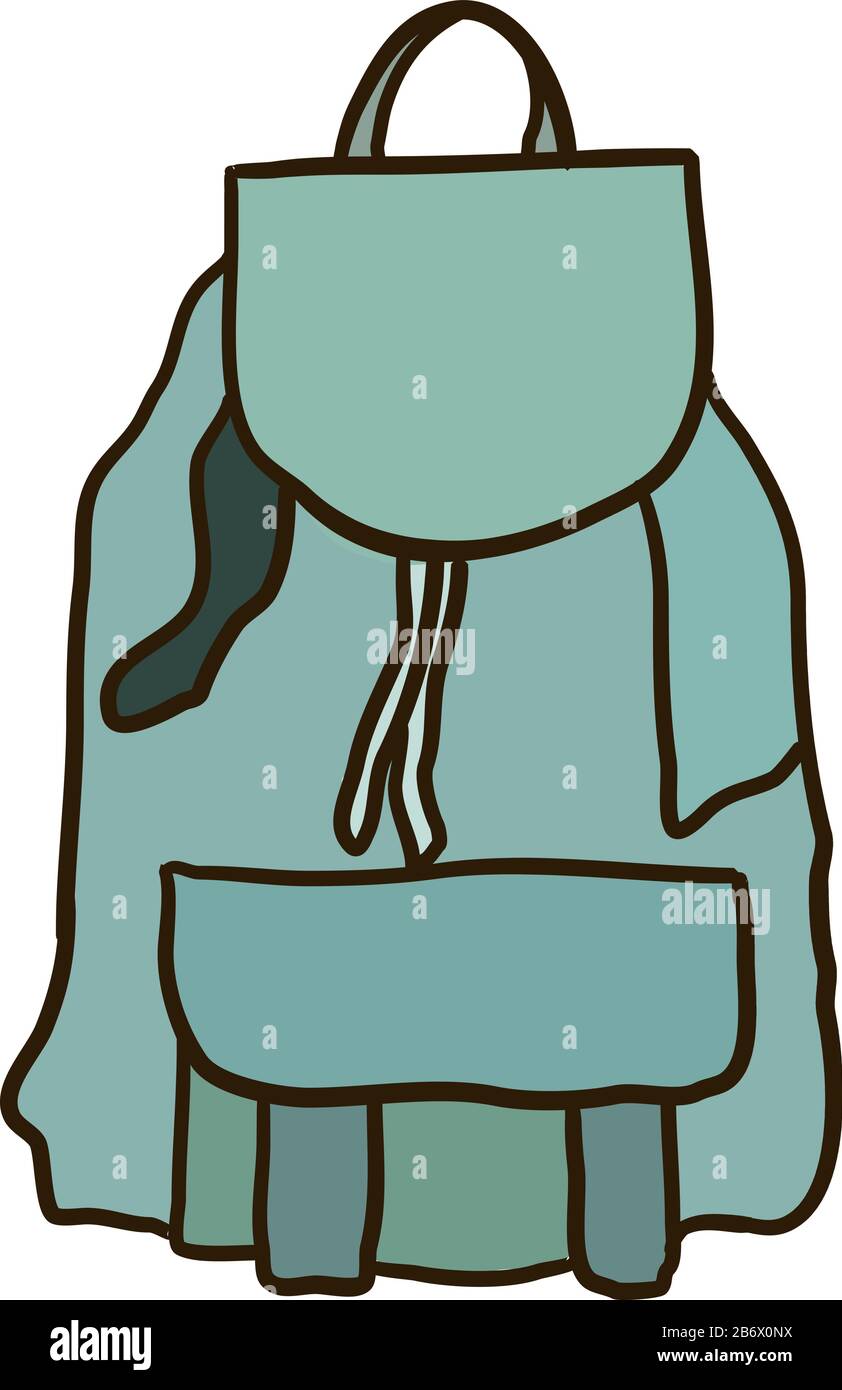 Rucksack flach, Illustration, Vektor auf weißem Hintergrund. Stock Vektor