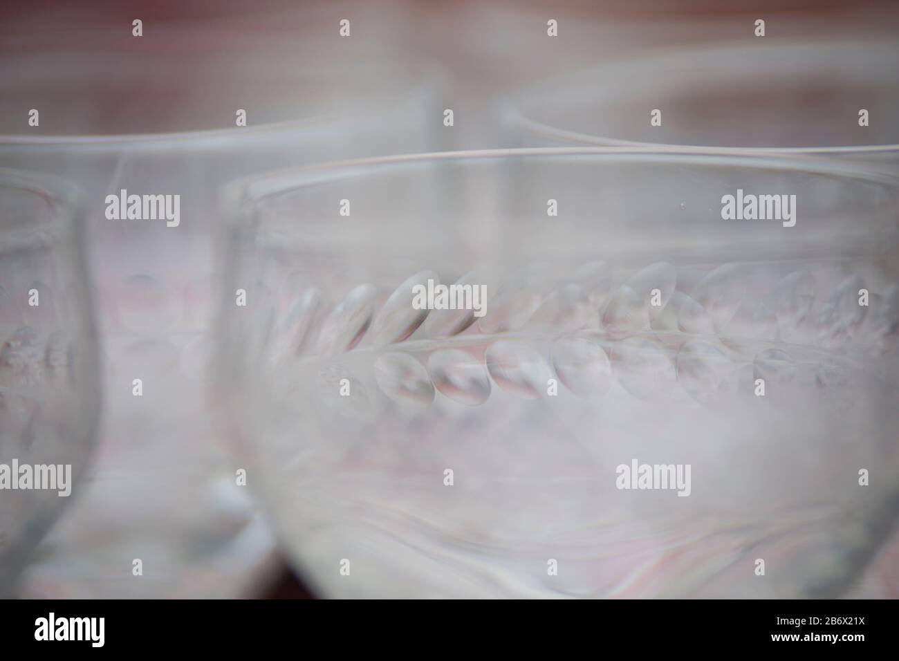 Nahaufnahme eines leeren Glases Champagner Stockfoto