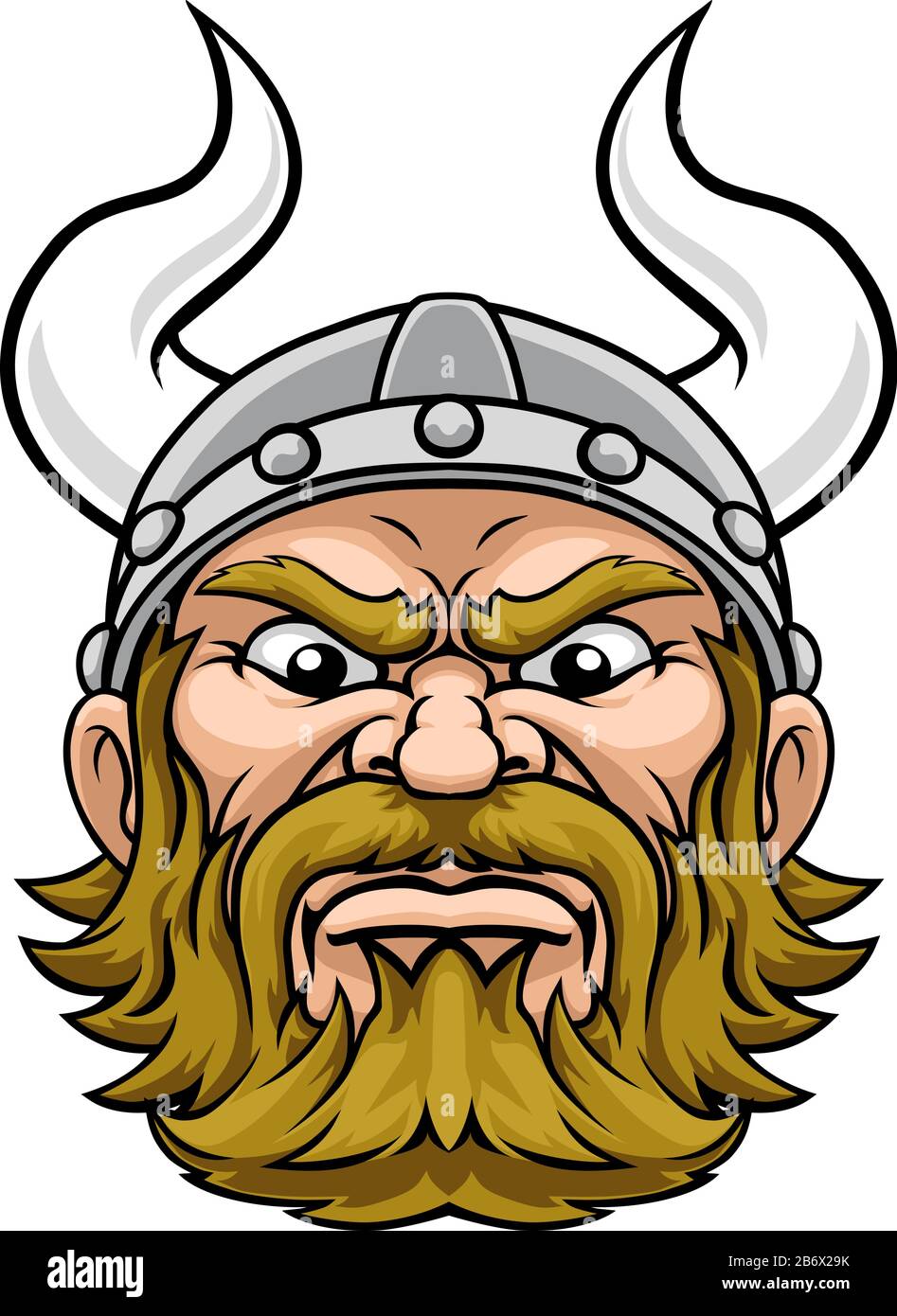 Wikinger Warrior Mascot Cartoon Stock Vektor