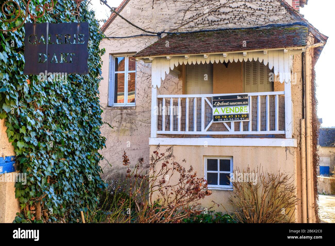 Frankreich, Indre, Berry, Creuse Valley, Gargilesse Dampierre, beschriftet Les Plus Beaux Villages de France (Die Schönsten Dörfer Frankreichs), Haus f Stockfoto