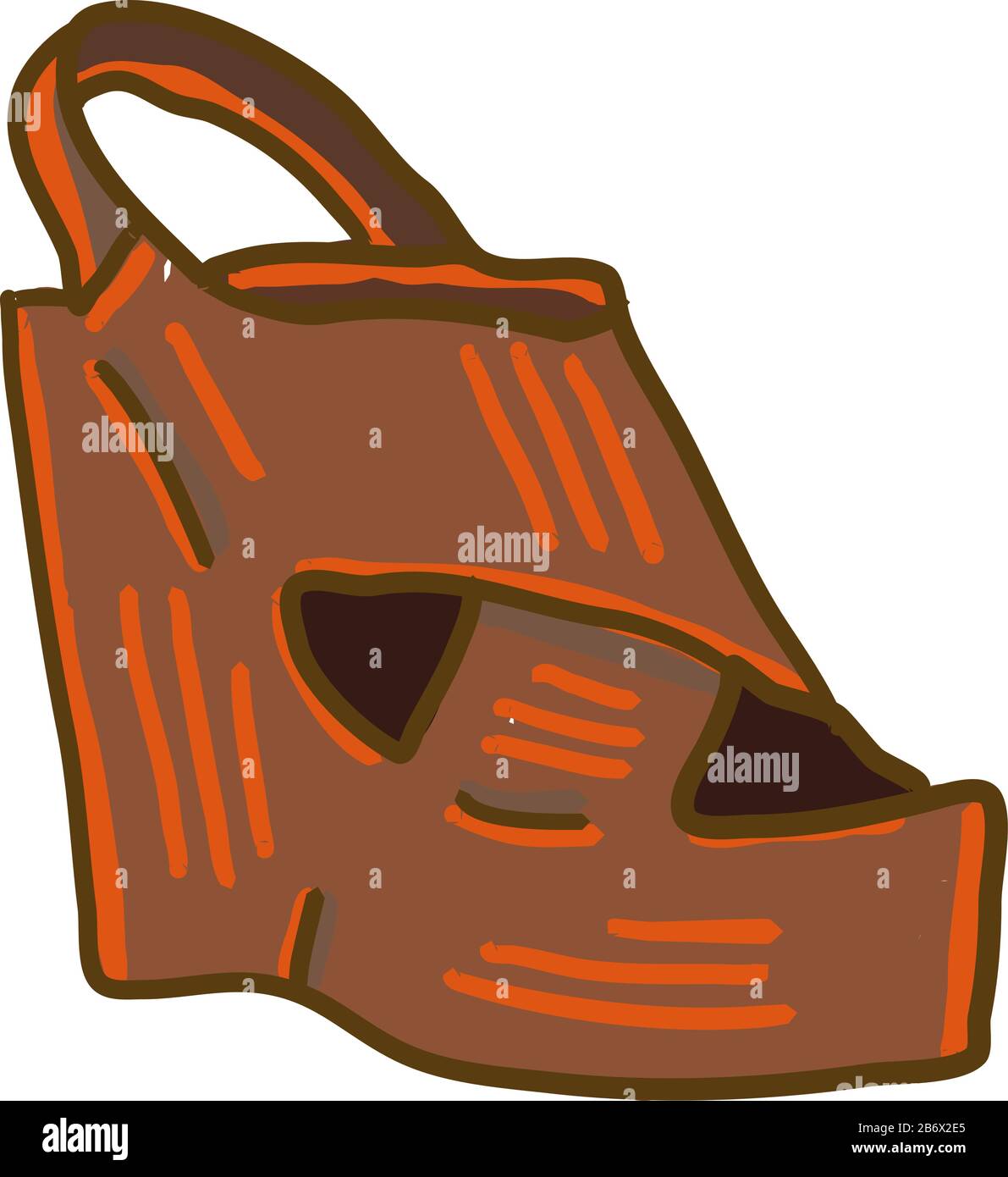 Dekorativer Abendschuh, Illustration, Vektor auf weißem Hintergrund. Stock Vektor