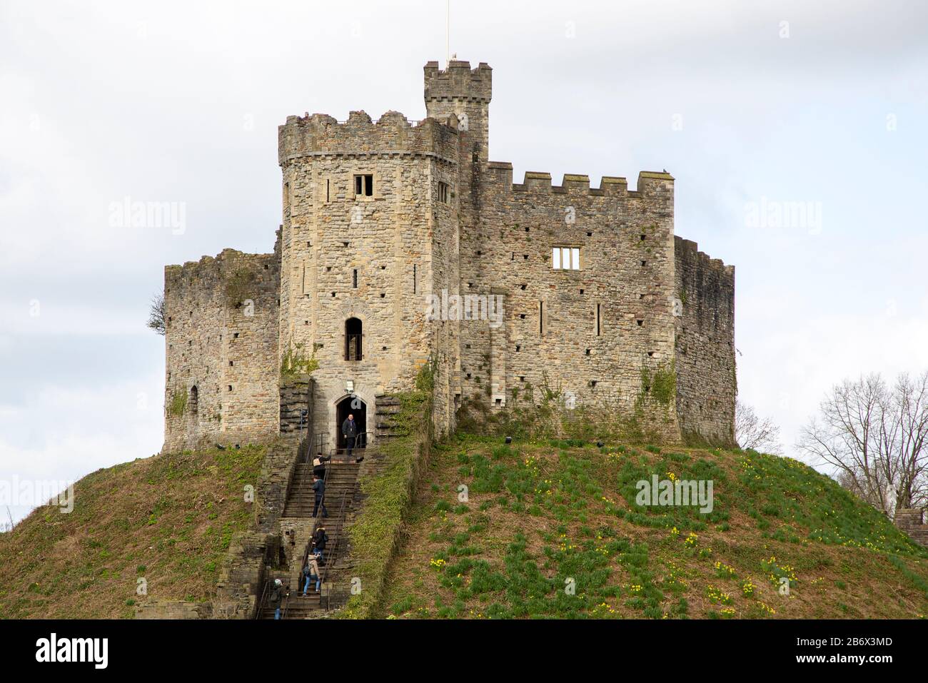 Der Norman Keep in Cardiff Castle, Cardiff, South Wales, Großbritannien Stockfoto