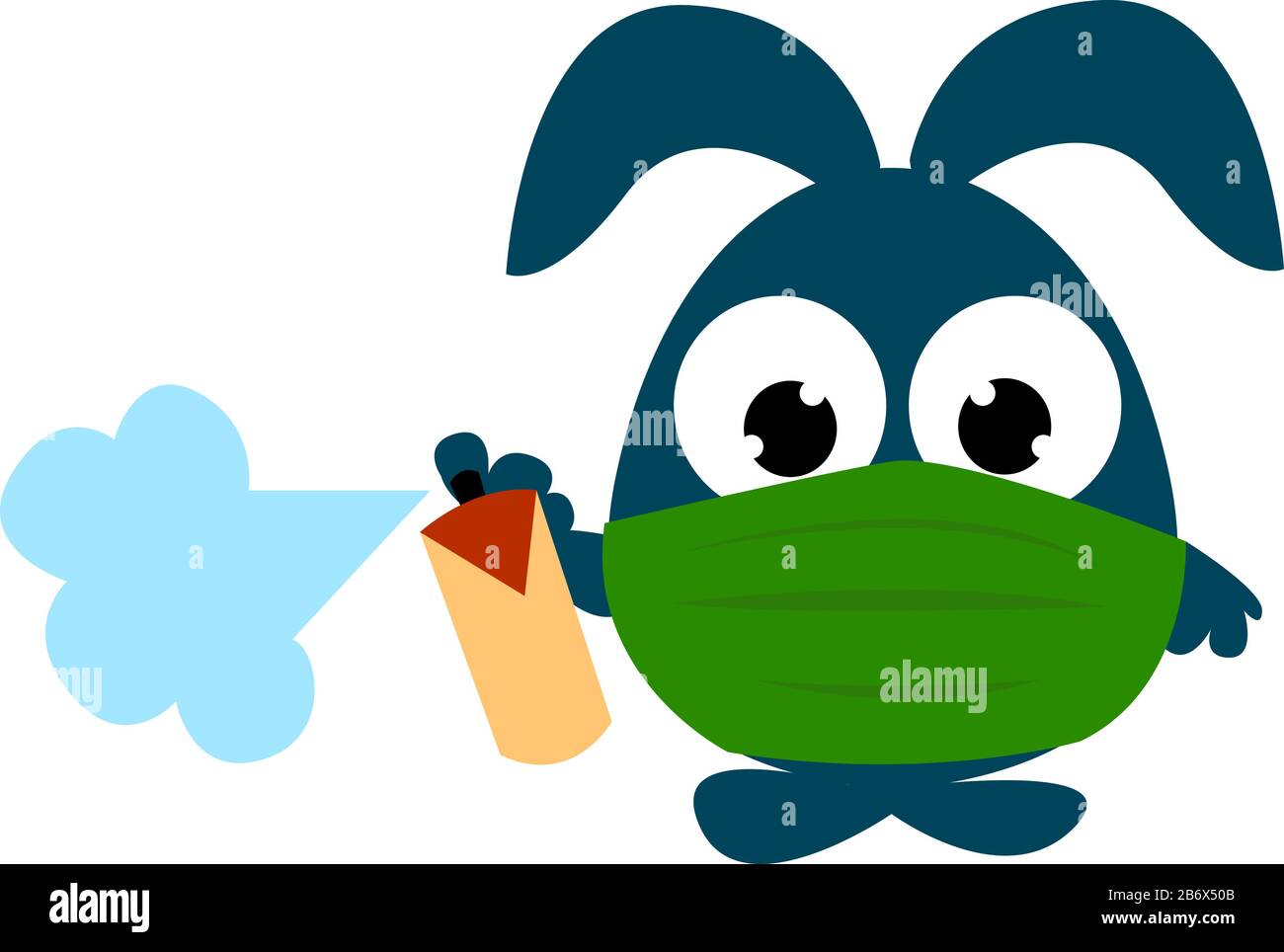 Bunny mit Graffiti, Illustration, Vektor auf weißem Hintergrund. Stock Vektor