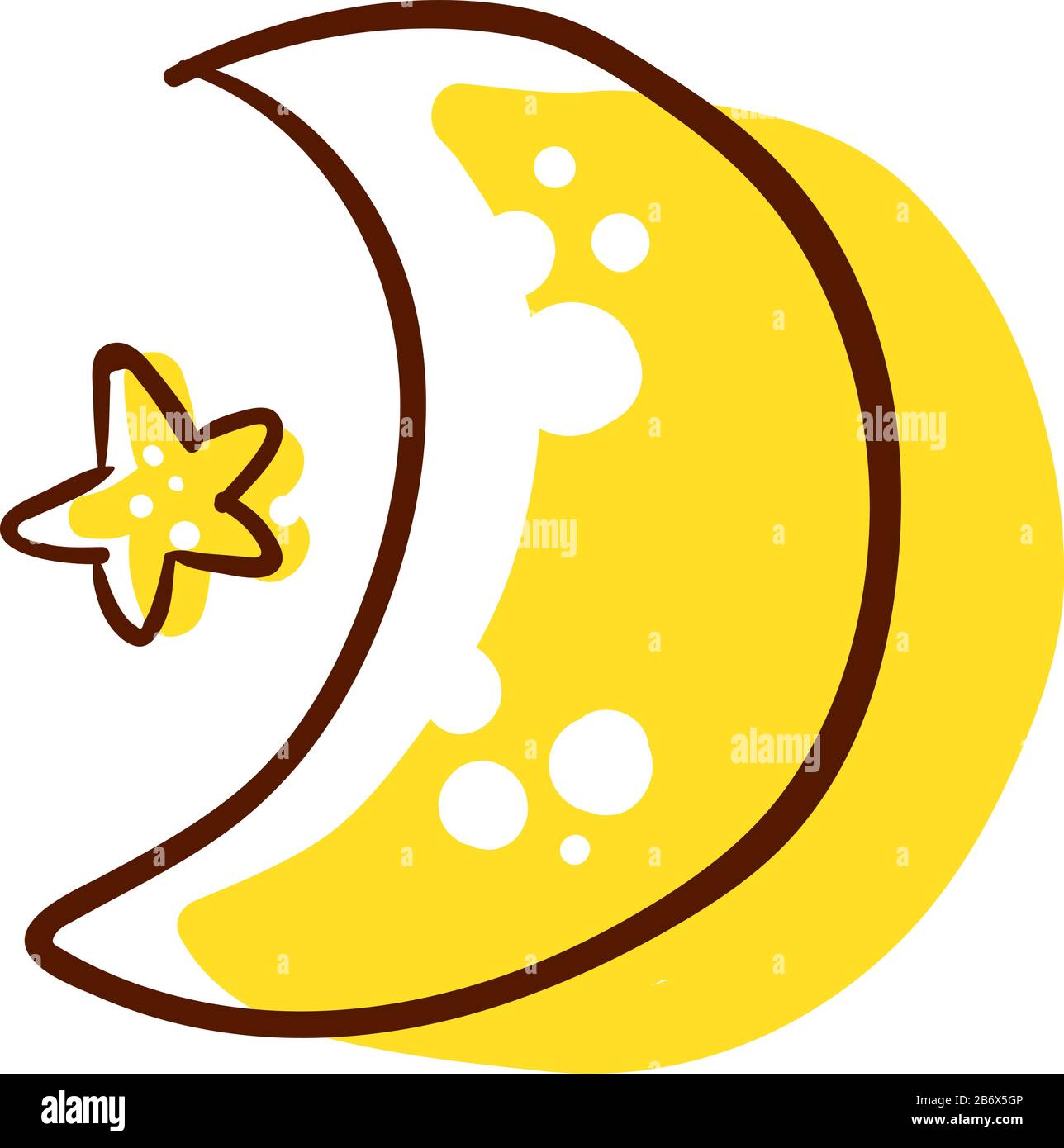 Yellow Moon, Illustration, Vektor auf weißem Hintergrund. Stock Vektor