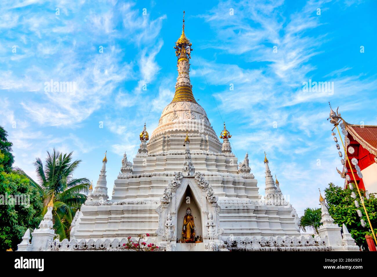 Chedi Wat Mahawan, Chiang Mai, Thailand, im birmanischen Stil Stockfoto