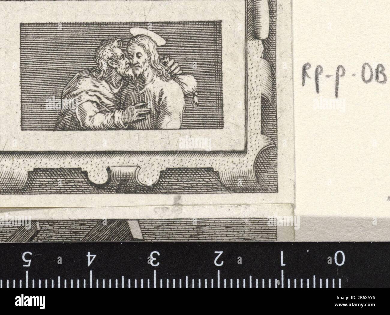Judaskus Judaskus Objekttyp: Abbildung Artikelnummer: RP-P-ob-5837JCatalogusreferentie: Hollstein Dutch 279Ommerking: Joh. Sadeler Aufschriften / Marken: Sammlermarke, links unten, gestempelt: Lugt 240 Hersteller: Druckerei-Johann Sadeler (I) Von: 1580 - 1600 Physikalische Merkmale: Fahrzeugmaterial: Papiertechnik: Engra (Druckverfahren) Abmessungen: Blatt: H 38 mm × W 54 mm Betreff: Der Kuß des Judas: Begleitet von Soldaten mit Fackeln und Laternen küsst er Christus Stockfoto