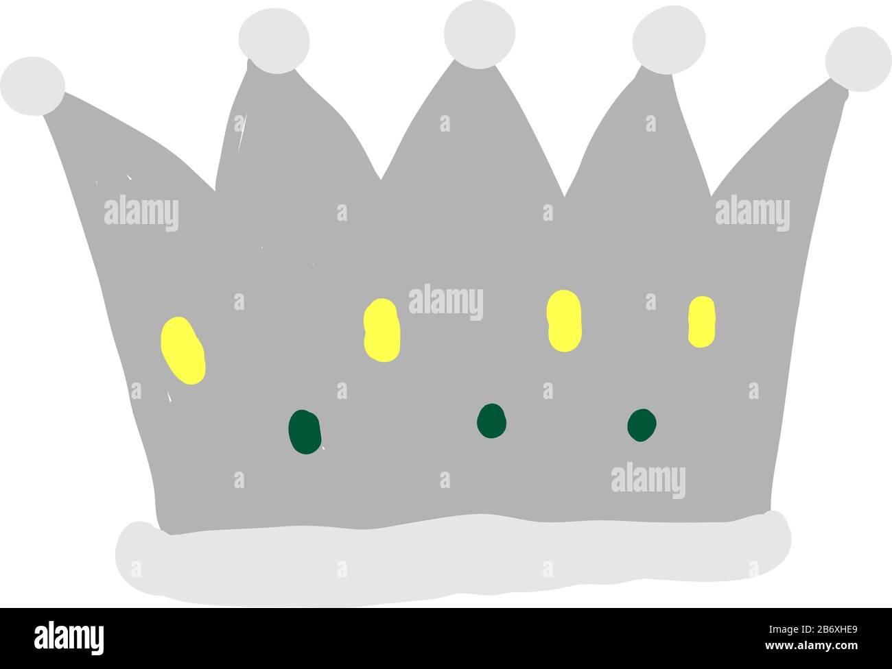 Silberne Krone, Abbildung, Vektor auf weißem Hintergrund. Stock Vektor