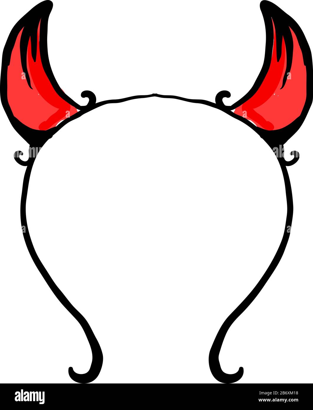 Teufelshaarband, Illustration, Vektor auf weißem Hintergrund. Stock Vektor