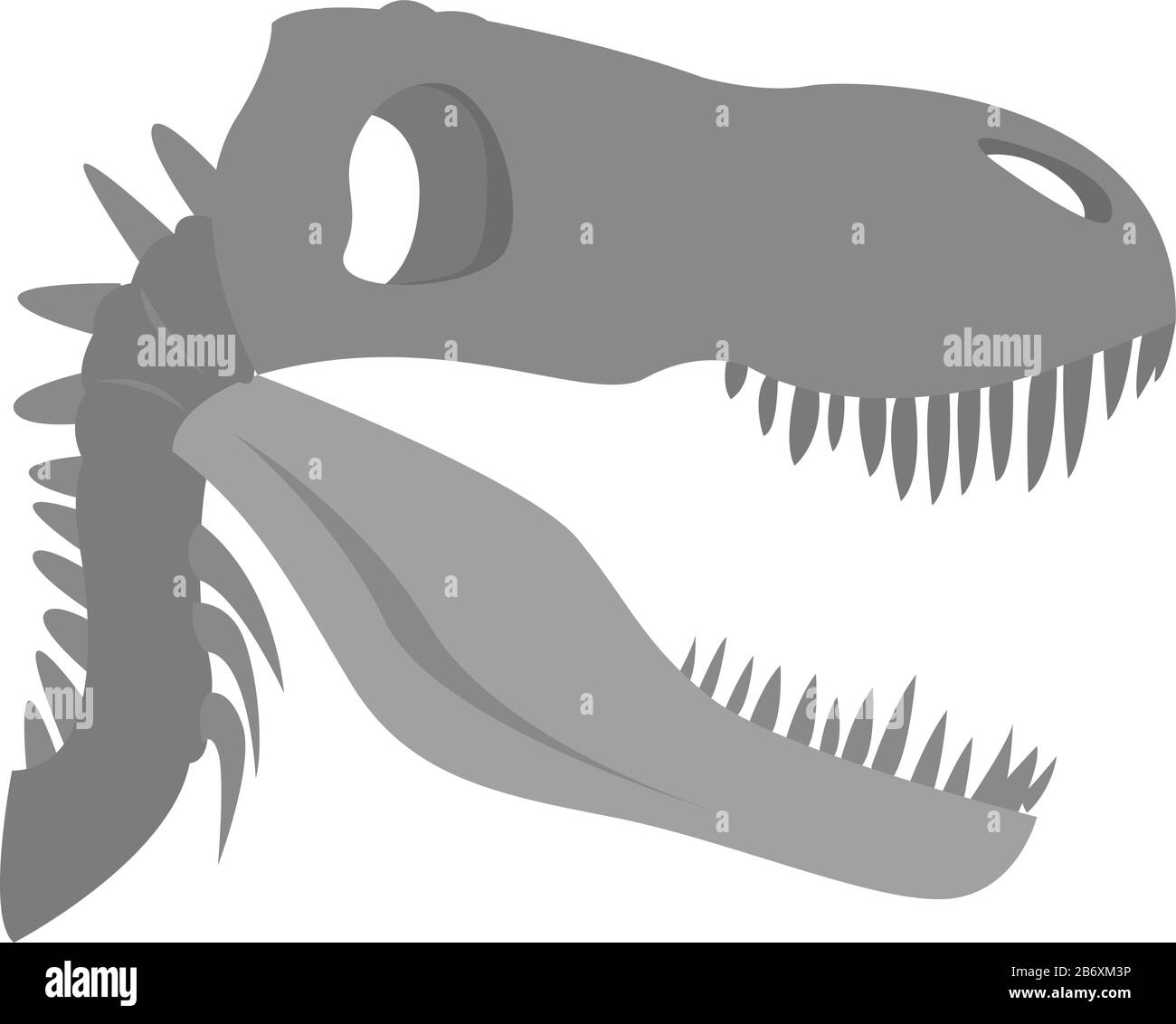 Dinosaurierschädel, Abbildung, Vektor auf weißem Hintergrund. Stock Vektor