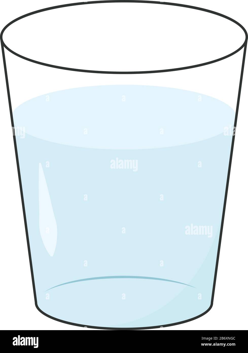Glas Wasser, Illustration, Vektor auf weißem Hintergrund. Stock Vektor
