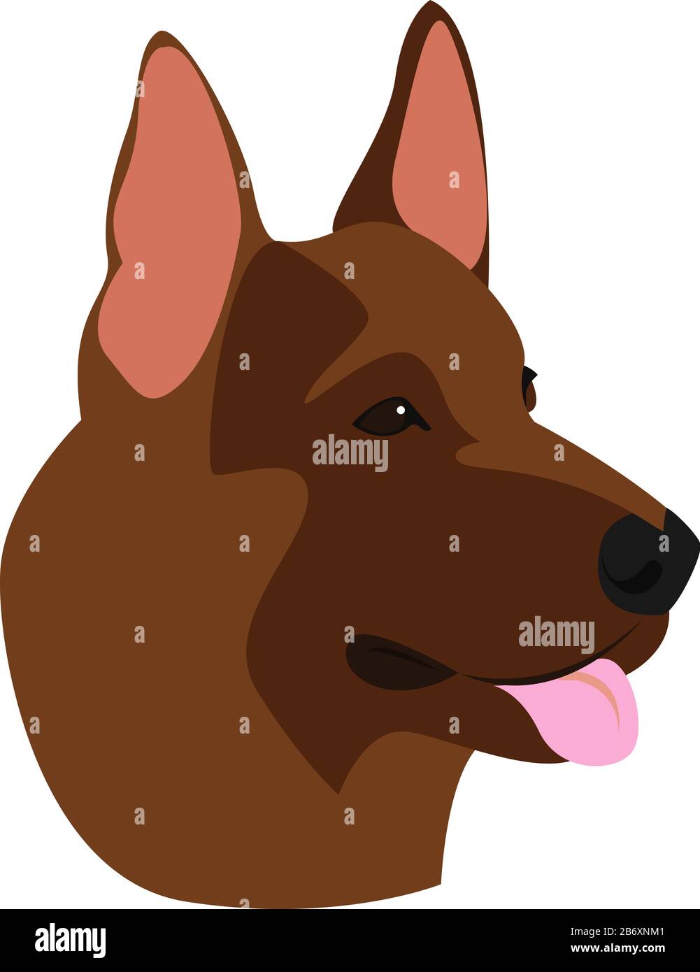 Deutscher Hirte, Illustration, Vektor auf weißem Hintergrund. Stock Vektor