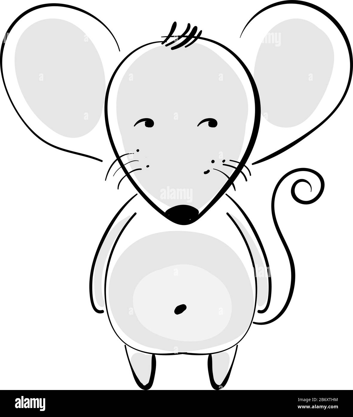 Fett Maus, Illustration, Vektor auf weißem Hintergrund. Stock Vektor