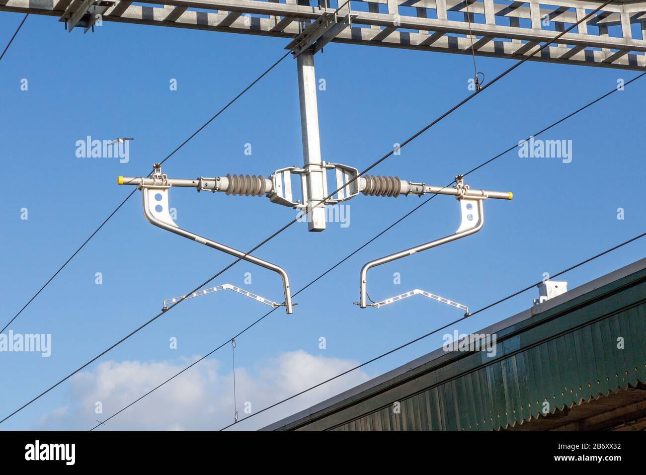 Details zu den Bahnüberleitungen, Cardiff, South Wales, Großbritannien Stockfoto