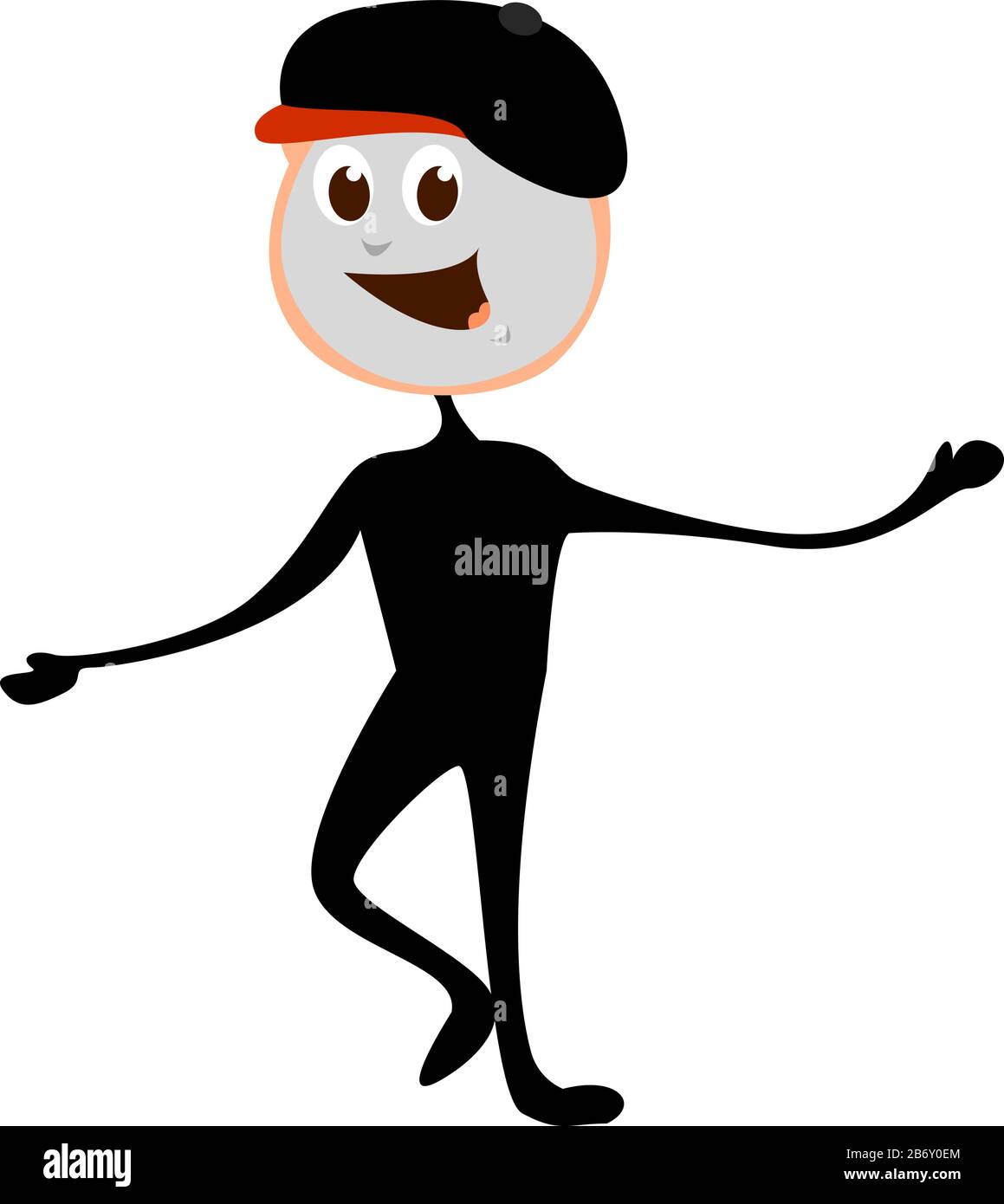 MIME man, Illustration, Vektor auf weißem Hintergrund. Stock Vektor