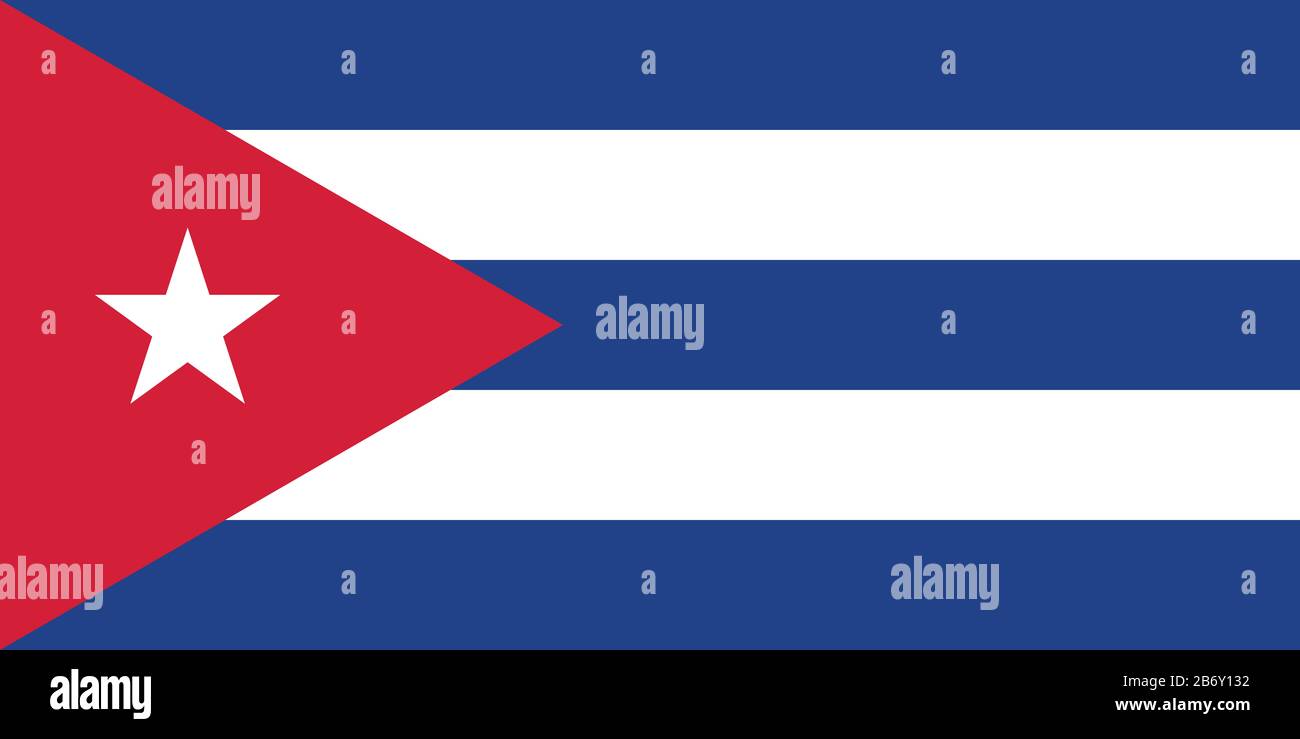 Flagge Kubas - Standardverhältnis der kubanischen Flagge - True RGB-Farbmodus Stockfoto