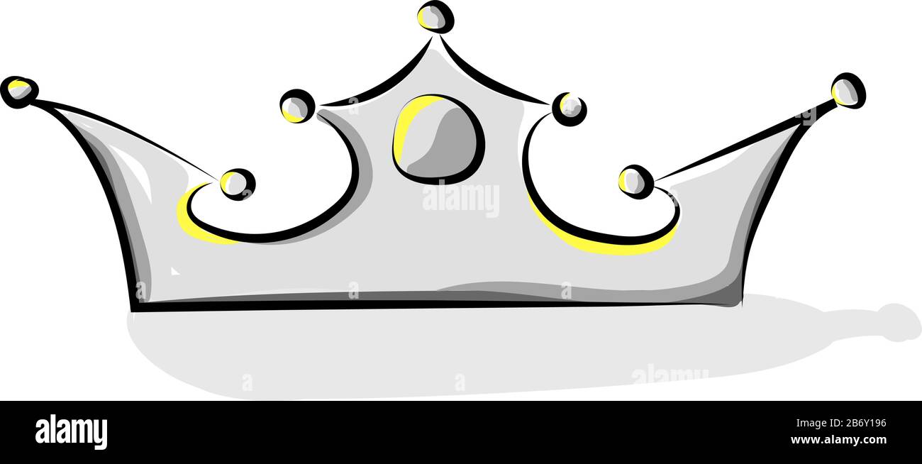 Silberne Krone, Abbildung, Vektor auf weißem Hintergrund. Stock Vektor