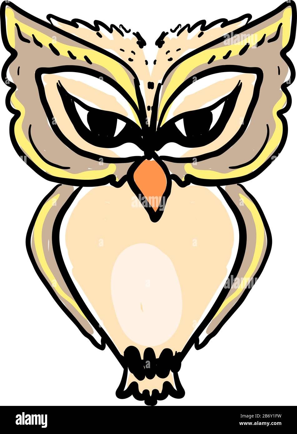 Wütend Eule, Illustration, Vektor auf weißem Hintergrund. Stock Vektor