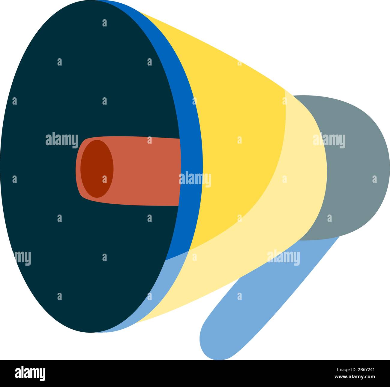 Großes Megafon, Illustration, Vektor auf weißem Hintergrund. Stock Vektor