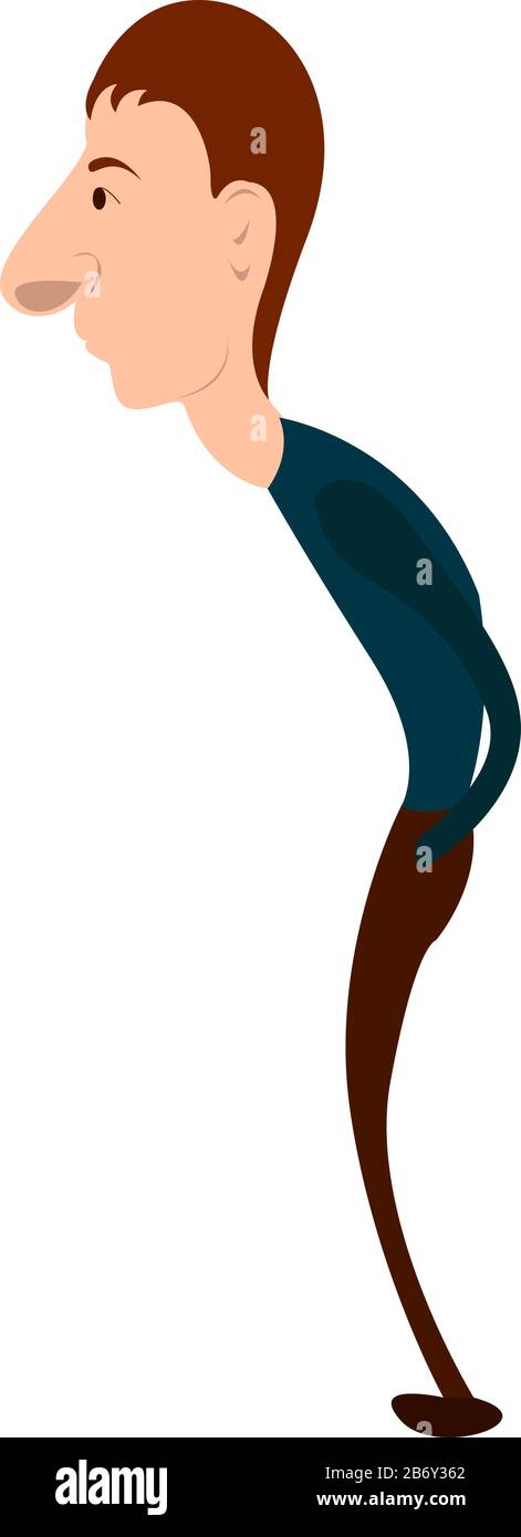 Dünner Mann, Abbildung, Vektor auf weißem Hintergrund. Stock Vektor