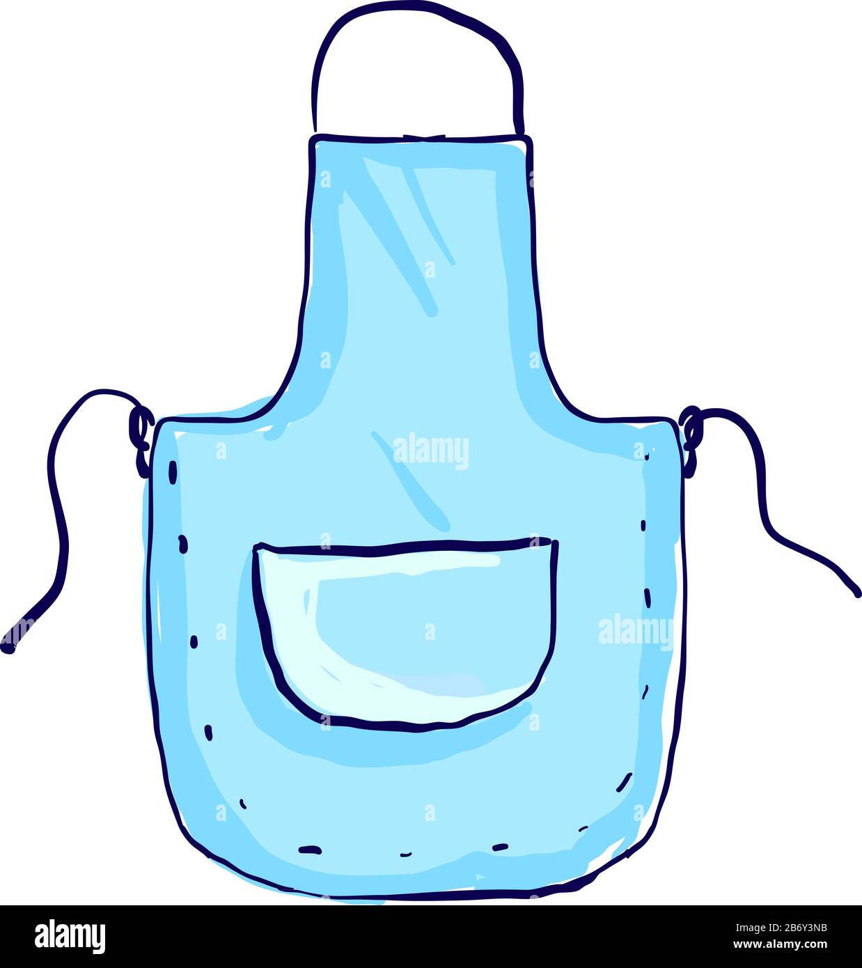 Blaue Schürze, Illustration, Vektor auf weißem Hintergrund. Stock Vektor