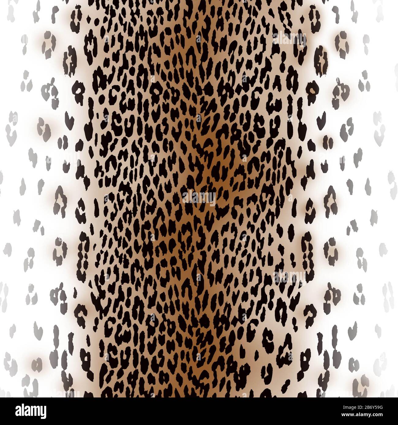 Leopard degradieren Hauttextur auf weißem Hintergrund. Textilfigur. Modischer Druck für Material oder Papier. - Abbildung. Stockfoto
