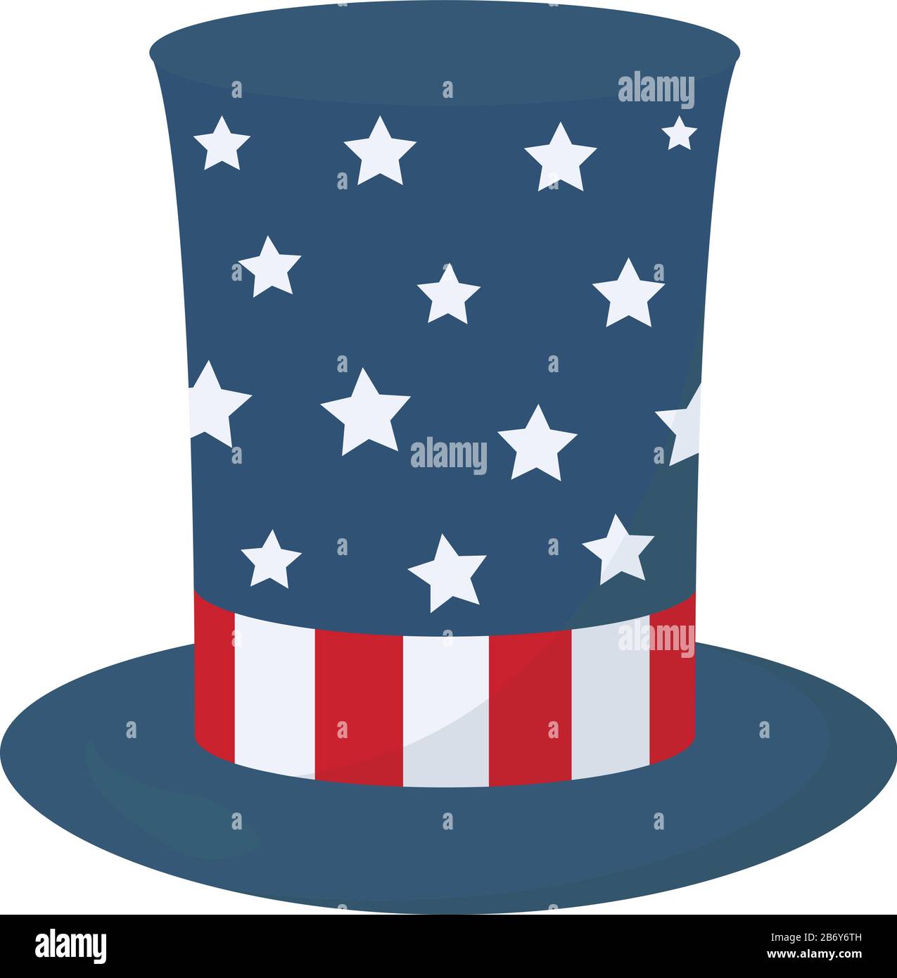 USA Hut, Illustration, Vektor auf weißem Hintergrund. Stock Vektor