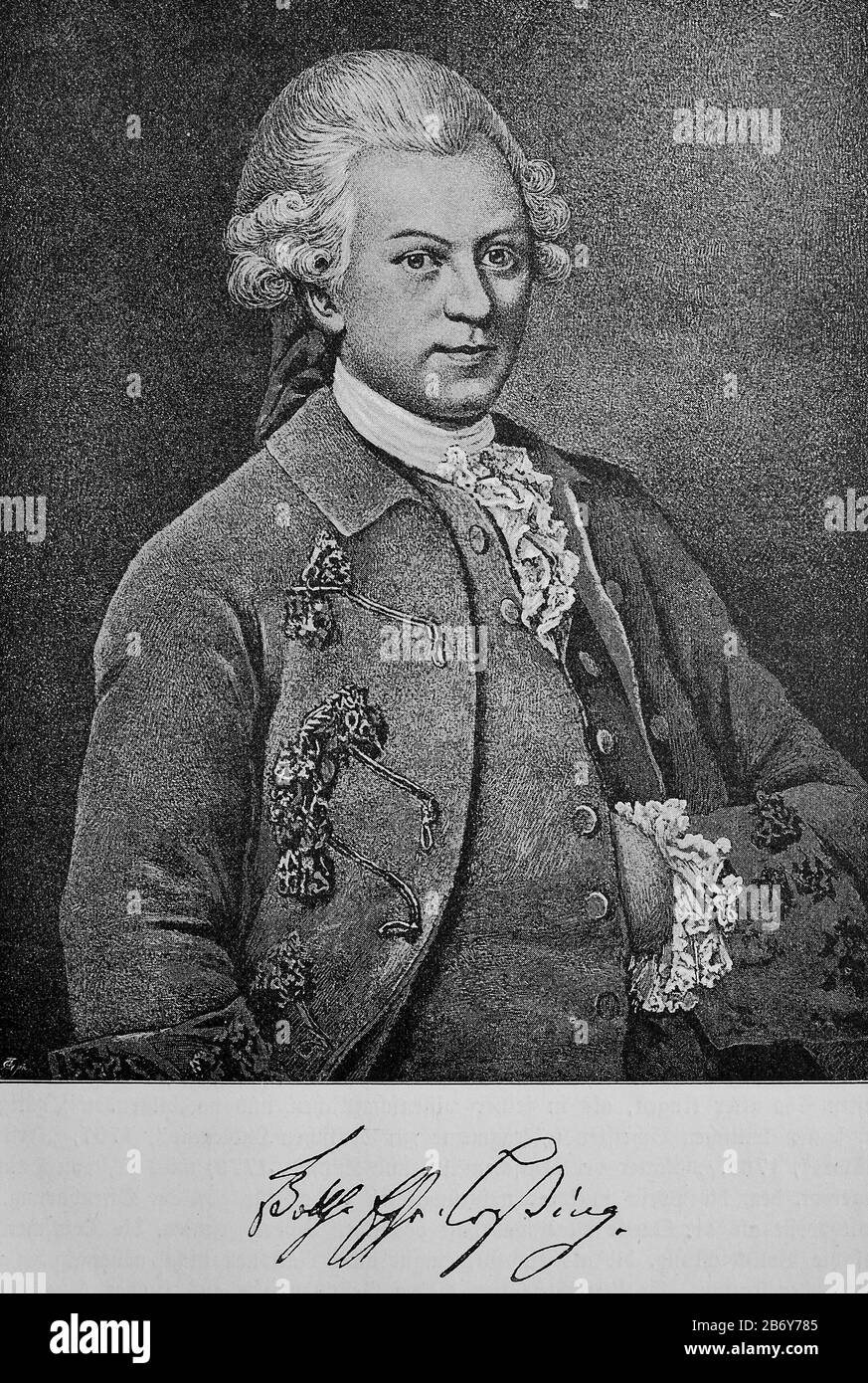 Gothold Ephraim Lessing, 22. Januar 1729-15. Februar 1781, war ein bedeutender Dichter der deutschen Aufklärung/Gothold Ephraim Lessing, 22. Januar 1729-15. Februar 1701, war ein deutscher Dichter der deutschen Aufrüstung, historisch, digital verbesserte Wiedergabe eines Originals aus dem 19. Jahrhundert / Digitale Produktion einer Originalanlage aus dem 19. Jahrhuntert, Stockfoto