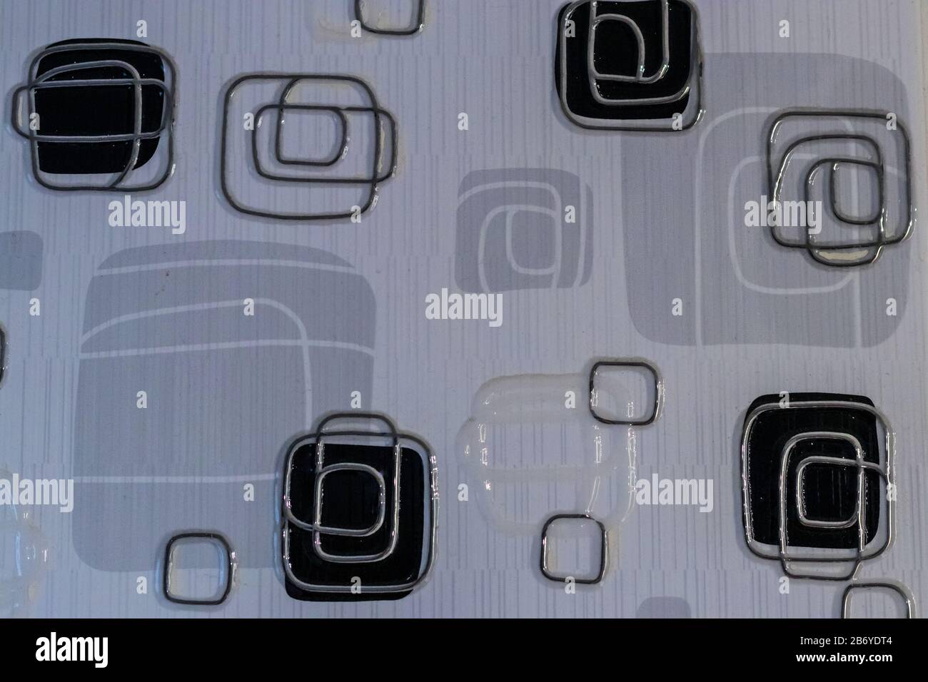 Nahaufnahme einer Fliesentextur an einer Wand im Badezimmer Stockfoto