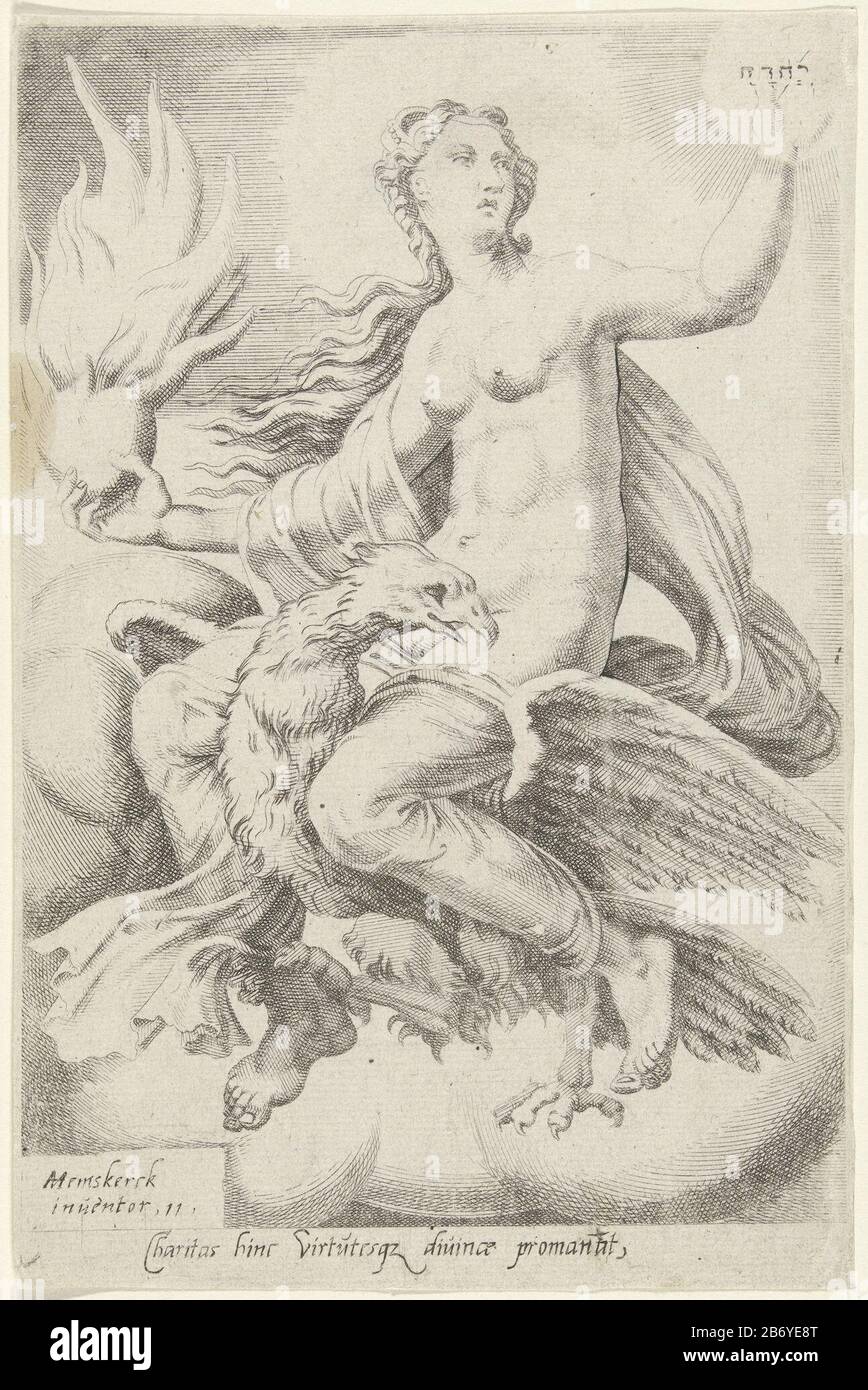 Kennis van God brengt liefdadigheid voort Jakobs Leiter de allegorie van de weg naar eeuwige zaligheid (serietitel) Die Personifikation der Göttlichen Liebe, auf einem Adler sitzend. In ihrer linken Hand das Tetragrammaton. In seiner rechten Hand ein brennendes Herzsymbol der göttlichen Liebe. Das Bild hat eine Bildunterschrift Latein und ist Teil einer vierzehnteiligen Serie zum Thema der Weg der ewigen Errettung zu Bereiken. Hersteller: Druckmaschine: Dirck Volckertsz. Coornhert zur Gestaltung: Maarten van Heemskerck (Listed Property) Herstellung: Haarlem dating: 1550 Physische Merkmale: Ätzmaterial: Papiertechnik: ET Stockfoto