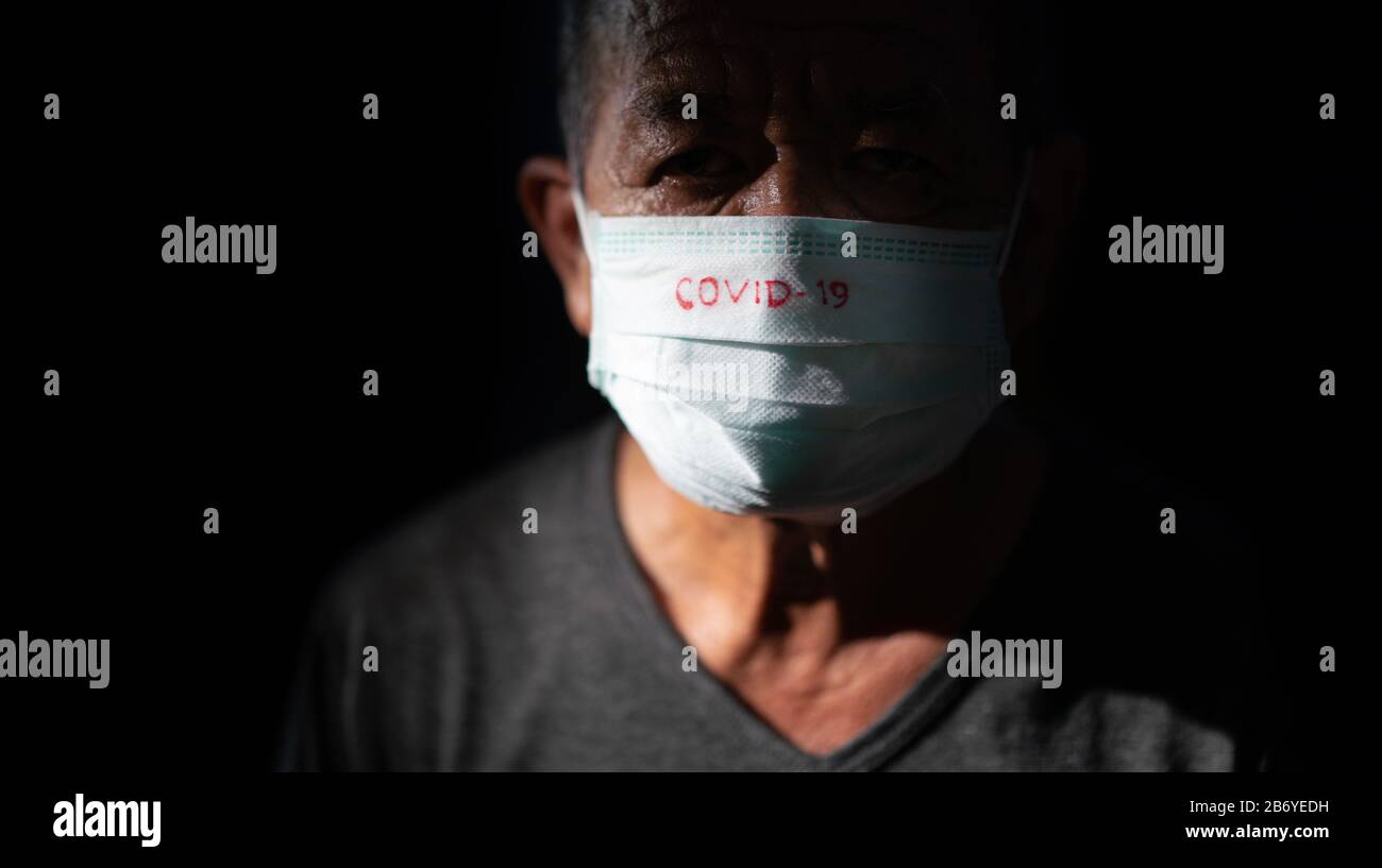 Wuhan Coronavirus 2019-nCoV Konzept.Dangerous Chinese nCoV Coronavirus, SARS Pandemie Risikoalarm. Chinesisches Virus. Stockfoto