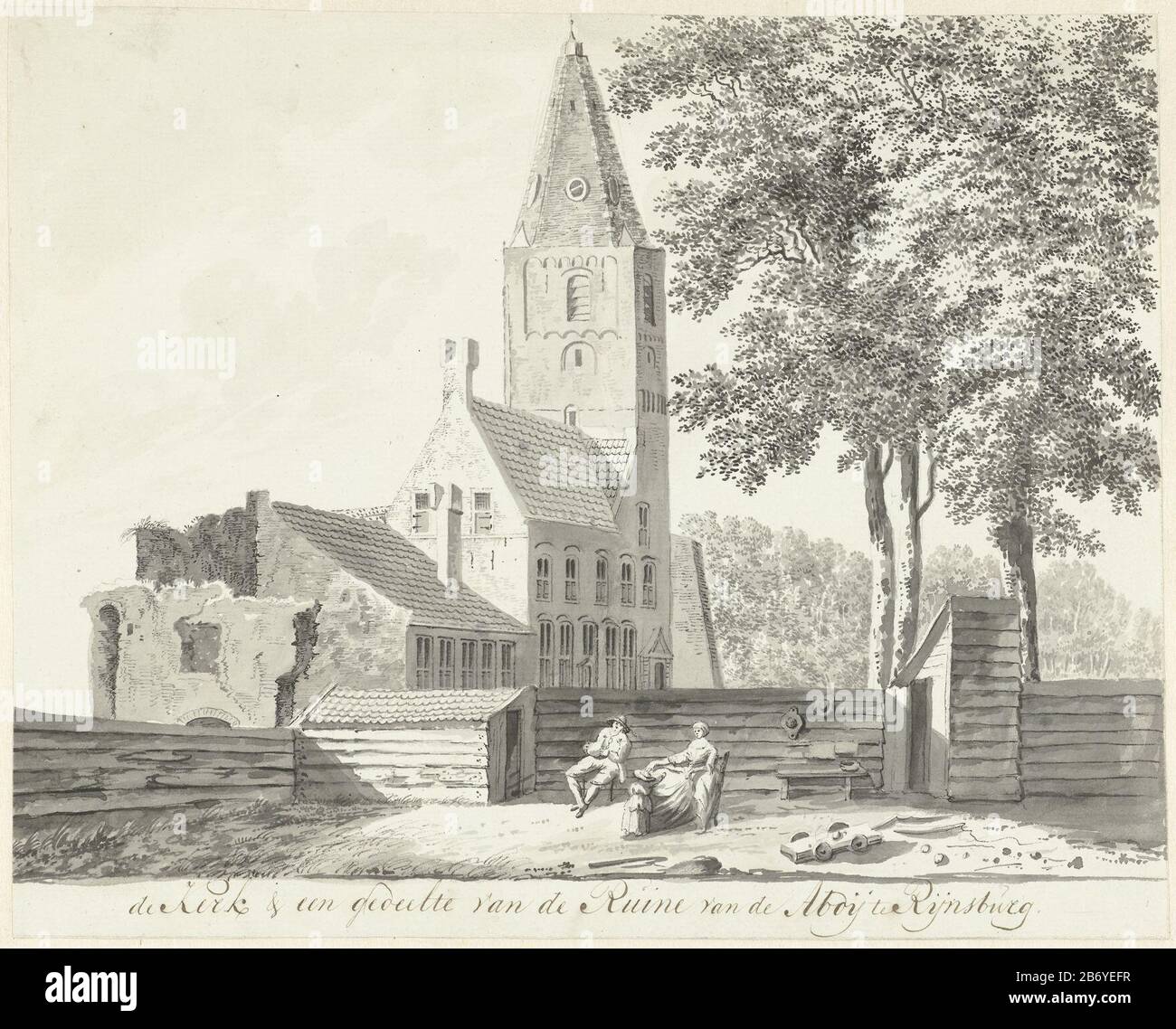 Kirche und Teil der zerstörten Abtei von Rijnsburg Objekttyp: Zeichnung Objektnummer: RP-T-1925-88 Aufschriften / Marken: Aufschrift verso: 'D Kirche und Teil der Ruinen von d Abbey in Rijnsburg 174-1,H Tavenier' Hersteller: Zeichner: Hendrik Tavenier dating: 1784-1 Stift oder Pinsel in grauem Material: Papiertinte Technik: Stift / Pinsel Abmessungen: H 230 mm × W 286 mm Betreff: Namen von Städten und Dörfern (mit NAMEN) Namen oder historische Gebäude, Stätten, Straßen usw. (mit NAMEN) Ruine von Kirche, Kloster usw. Stockfoto