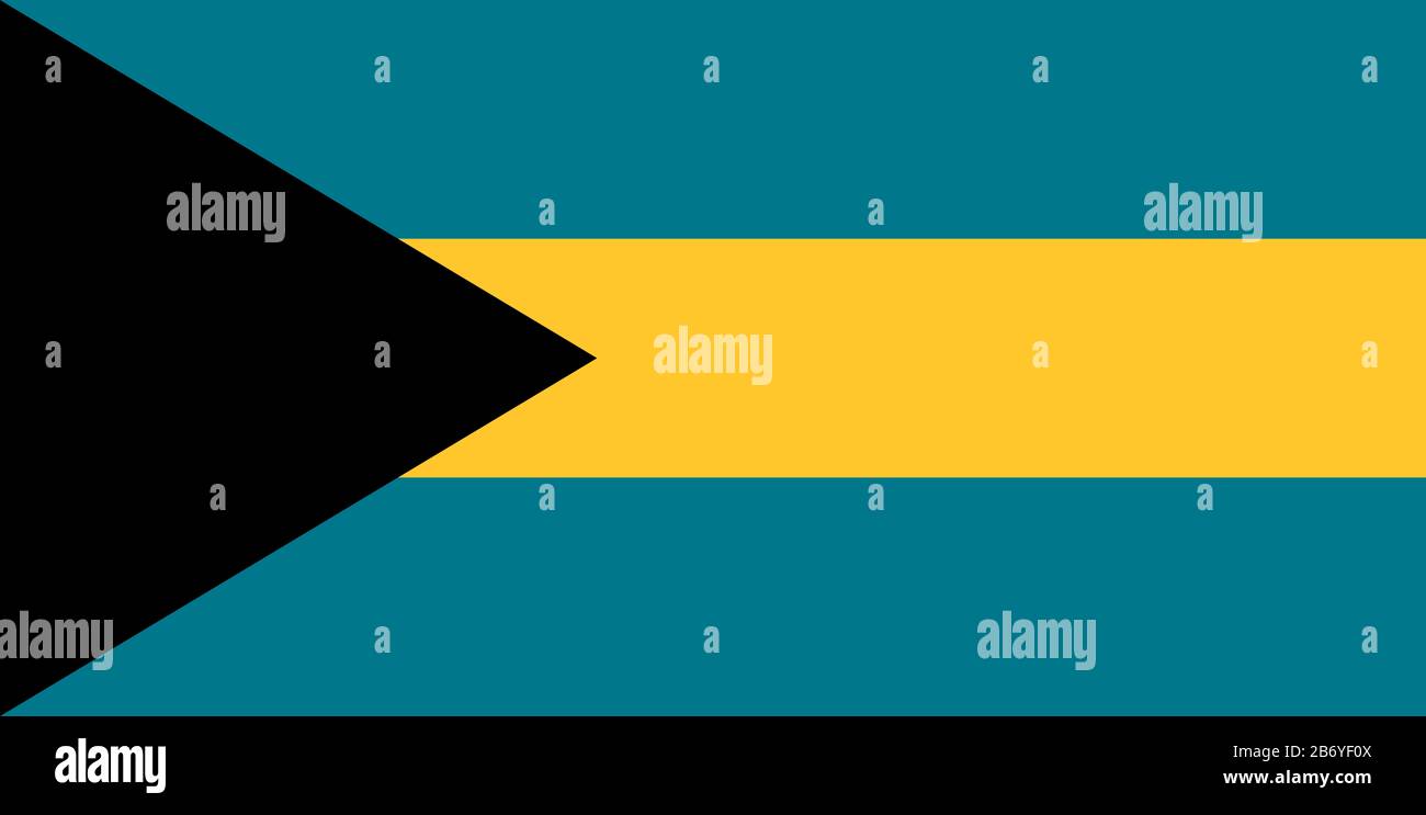 Flagge der Bahamas - Standardverhältnis der Bahamian-Flagge - True RGB-Farbmodus Stockfoto