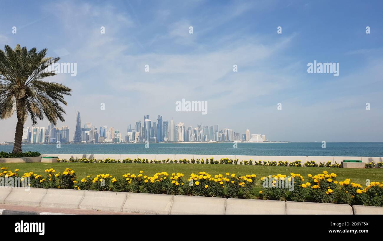 Skyline von Doha, Katar Stockfoto