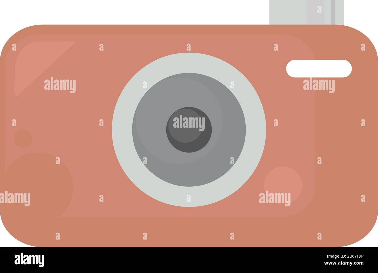 Braun Kamera, Illustration, Vektor auf weißem Hintergrund. Stock Vektor