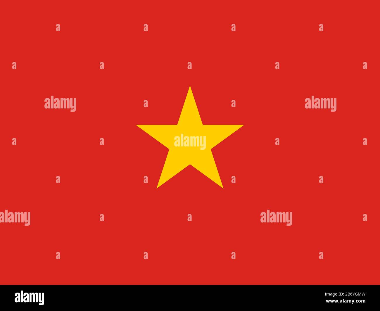 Flagge Vietnams - Standardverhältnis der vietnamesischen Flagge - True RGB-Farbmodus Stockfoto