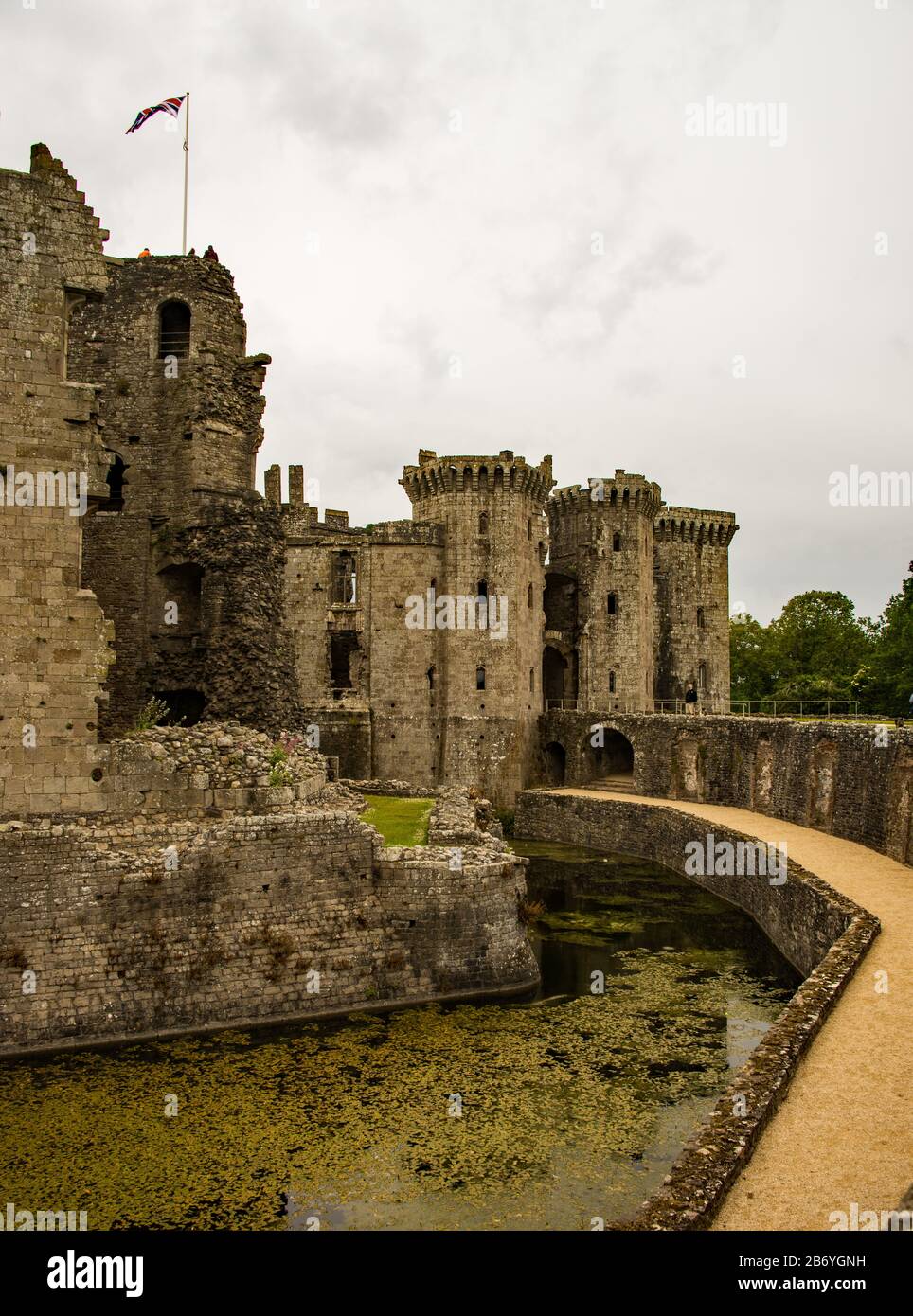 Raglan Castle. Stockfoto