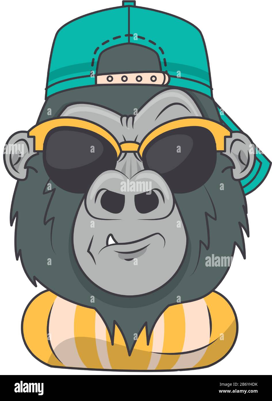 Lustiger Gorilla mit Sonnenbrille cooler Stil Stock-Vektorgrafik - Alamy