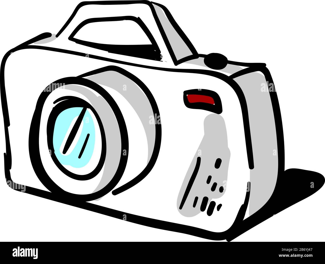 Kamera-Zeichnung, Abbildung, Vektor auf weißem Hintergrund. Stock Vektor