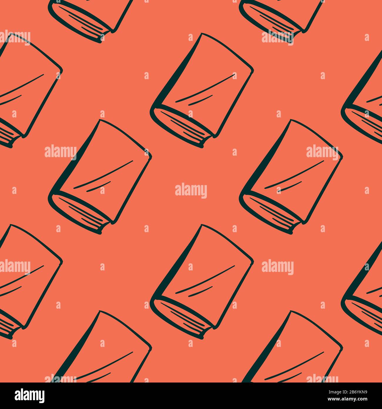 Bücher Muster, Illustration, Vektor auf weißem Hintergrund. Stock Vektor