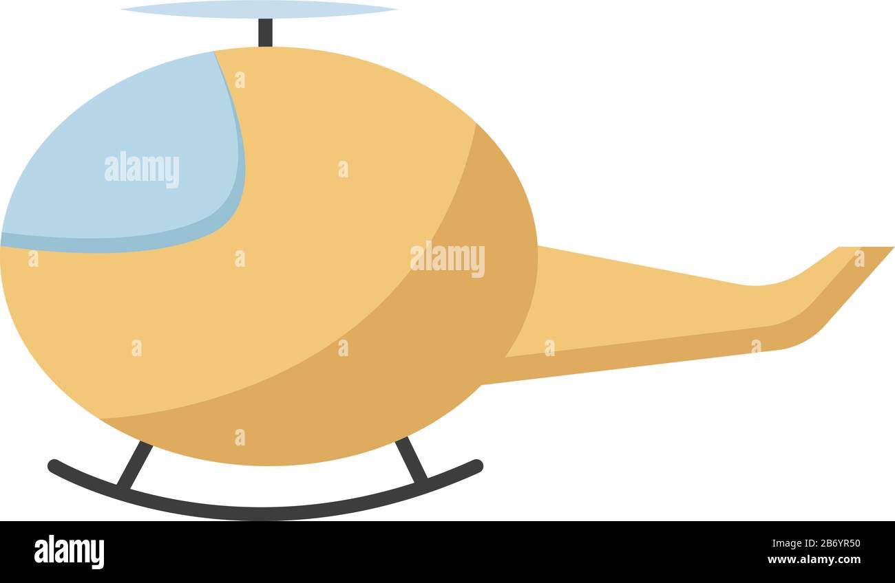 Gelber Kopter, Abbildung, Vektor auf weißem Hintergrund. Stock Vektor