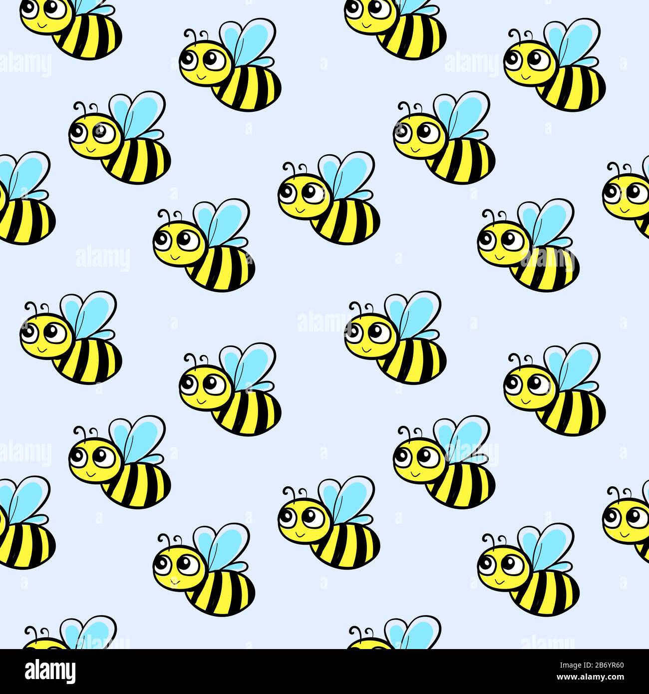 Biene Muster, Abbildung, Vektor auf weißem Hintergrund. Stock Vektor