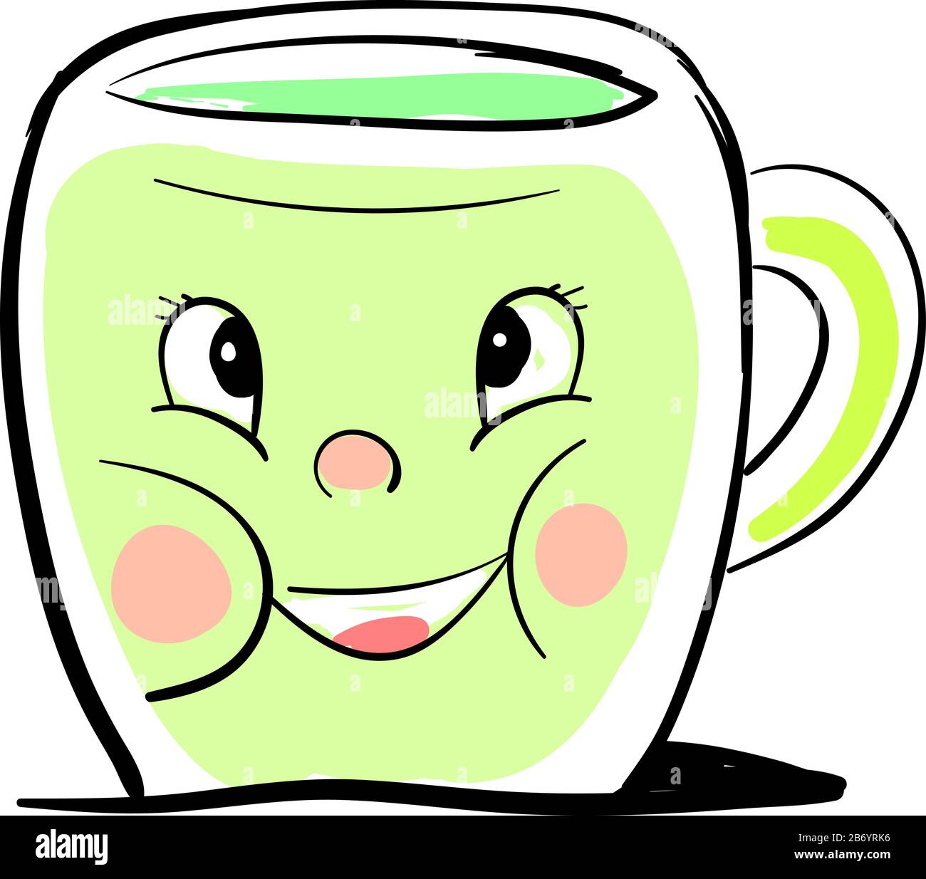 Fettgrüner Becher, Abbildung, Vektor auf weißem Hintergrund. Stock Vektor