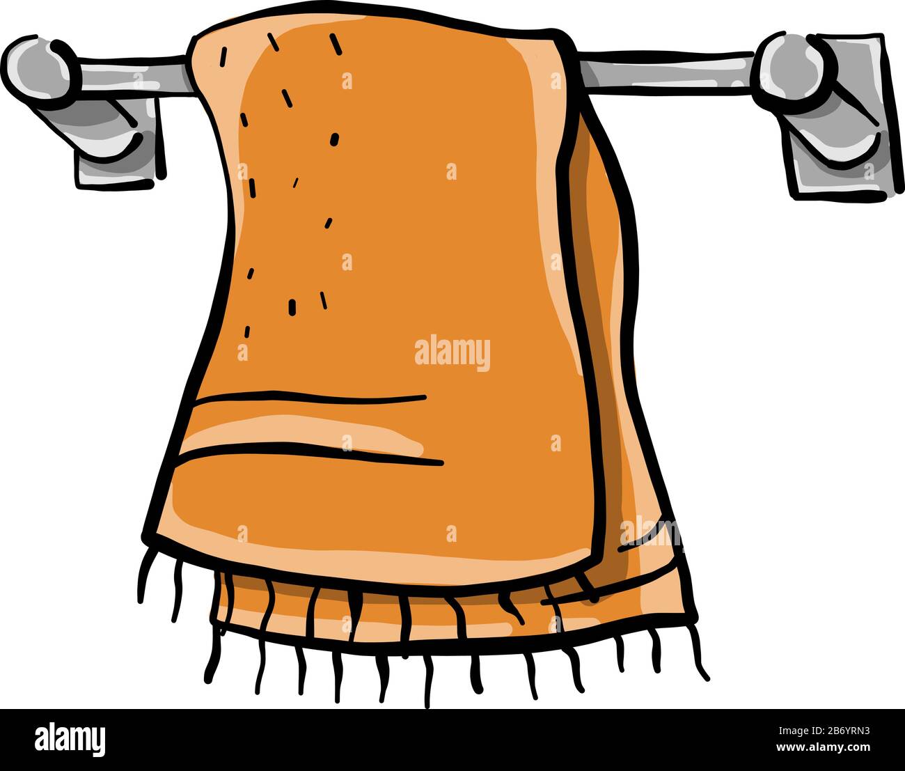 Orange Handtuch, Illustration, Vektor auf weißem Hintergrund. Stock Vektor