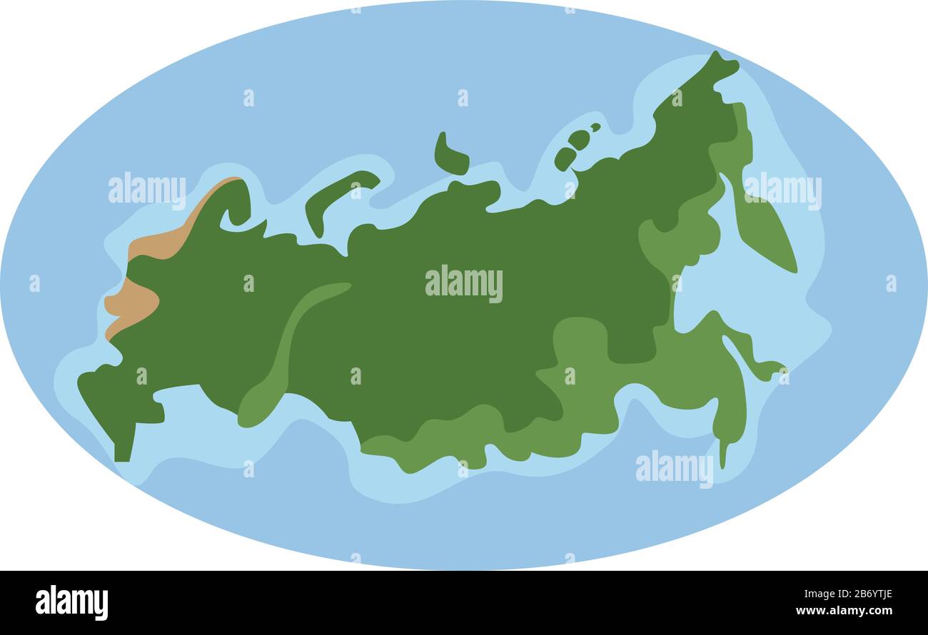 Karte von Russland, Abbildung, Vektor auf weißem Hintergrund. Stock Vektor